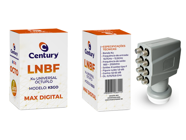 LNBF Ku Max Digital Octuplo - K5GO